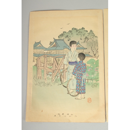 16 - SHUNTEI MIYAGAWA (1873-1914): FROM THE SERIES OF DAILY LIFE OF CHILDREN; 1896, two original Japanese... 