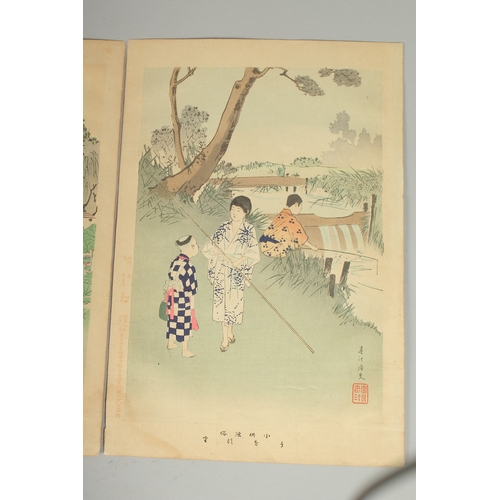 16 - SHUNTEI MIYAGAWA (1873-1914): FROM THE SERIES OF DAILY LIFE OF CHILDREN; 1896, two original Japanese... 