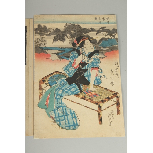 5 - EISEN KEISAI (1790-1848): EDO BEAUTIES, four early 19th century original Japanese woodblock prints, ... 