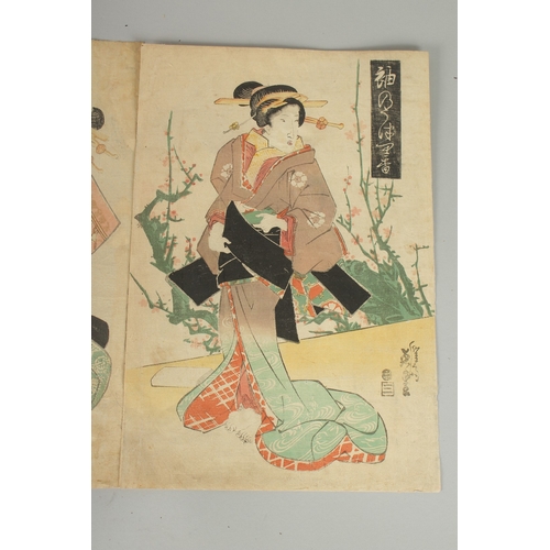 6 - EISEN KEISAI (1790-1848): EDO BEAUTIES, three early 19th century original Japanese woodblock prints,... 