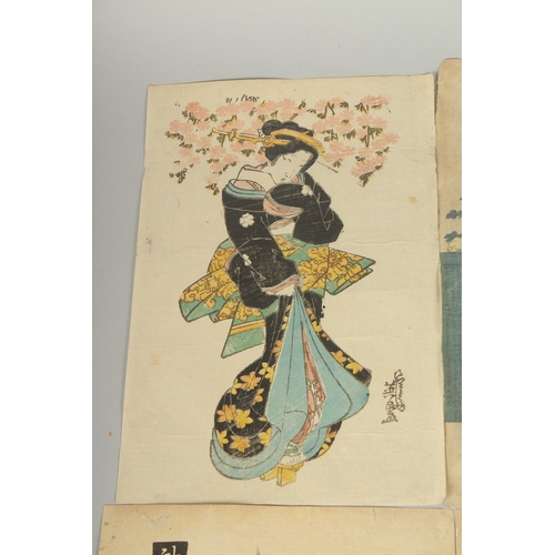 7 - EISEN KEISAI (1790-1848): EDO BEAUTIES, four early 19th century original Japanese woodblock prints, ... 