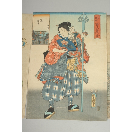 9 - KUNISADA I UTAGAWA (1786-1865): EDO BEAUTIES, three mid-19th century original Japanese woodblock pri... 