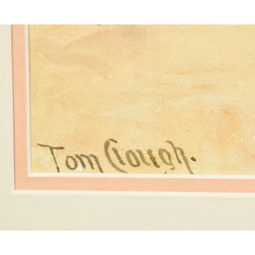 102 - Tom Clough (1867-1943), fisherman mending nets, watercolour, signed, 14