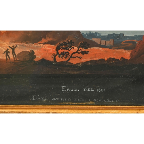 104 - Early 19th Century Italian School, 'Eruz Del 1812', gouache, inscribed, 8.5
