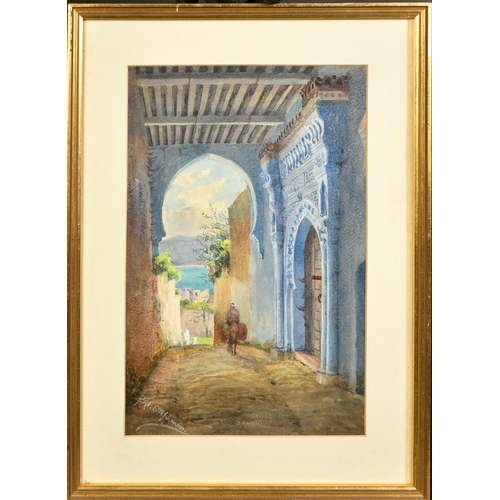 107 - Italian School, Circa 1900, boat in a bay under moonlight, gouache, 4