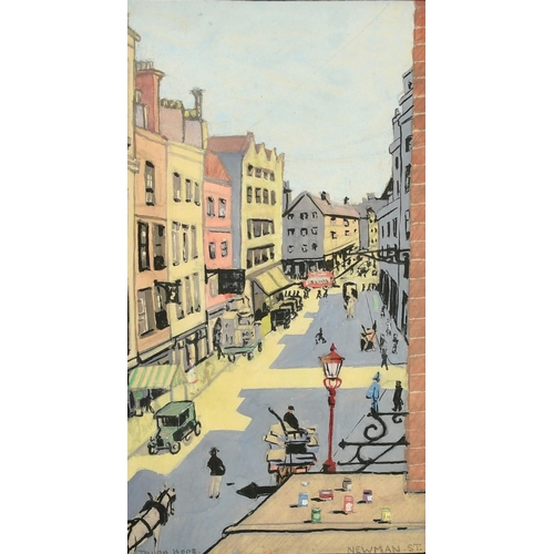 109 - Truda Hope (20th Century), 'Newman Street' gouache, signed and inscribed, 9