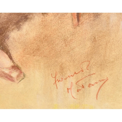 117 - F. Matania, 20th Century, a resting elegant ballerina, pastel, signed, 22