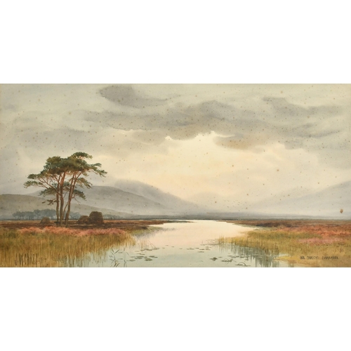 83 - Joseph William Carey (1859-1937), 'Near Connaught, Connemara', a view of a river under changing skie... 