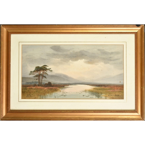 83 - Joseph William Carey (1859-1937), 'Near Connaught, Connemara', a view of a river under changing skie... 