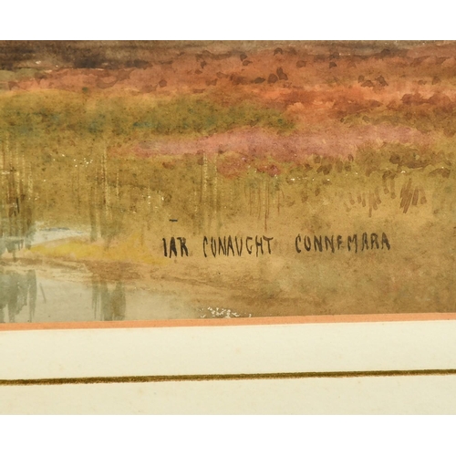 83 - Joseph William Carey (1859-1937), 'Near Connaught, Connemara', a view of a river under changing skie... 