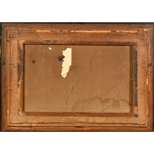 94 - 19th Century, wayfarers and livestock resting on a hillside path with buildings beyond, 13.5