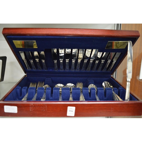 956 - A cased canteen of cutlery.