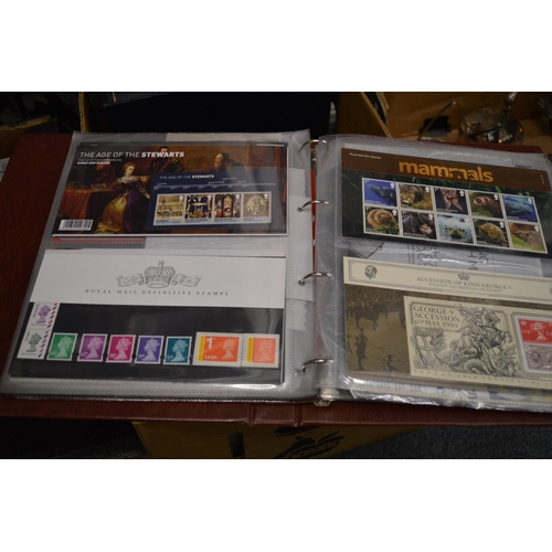 967 - A collection of stamp albums, contents plus loose stamps together with presentation coins and a 1981... 