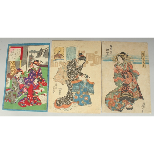 108 - TOYOKUNI III UTAGAWA (1786-1865), EIZAN KIKUKAWA (1787-1867) & YOSHIIKU UTAGAWA (1833-1904): BEAUTIE... 