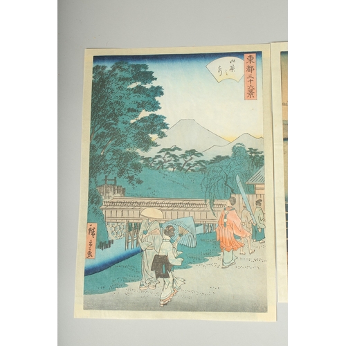 109 - HIROSHIGE II UTAGAWA (1826-1869): FROM THE SERIES OF 36 VIEWS OF EASTERN CAPITAL, 1859-1862; three o... 