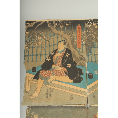 112 - TOYOKUNI III UTAGAWA (1786-1865) & KUNISADA II UTAGAWA (1823-1880): KABUKI ACTORS; two mid 19th cent... 