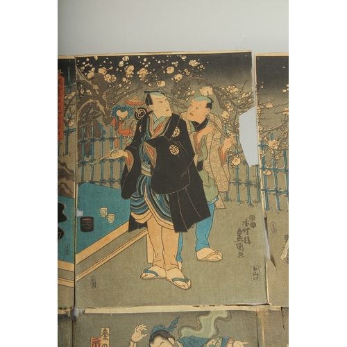 112 - TOYOKUNI III UTAGAWA (1786-1865) & KUNISADA II UTAGAWA (1823-1880): KABUKI ACTORS; two mid 19th cent... 