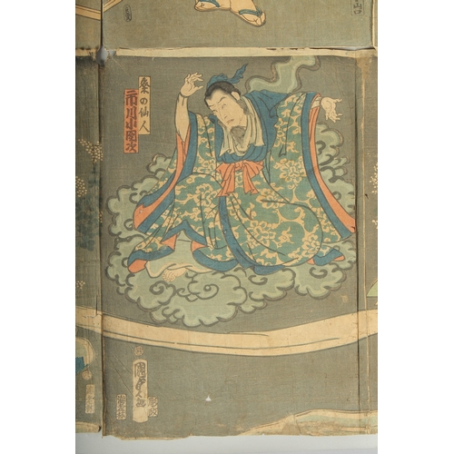 112 - TOYOKUNI III UTAGAWA (1786-1865) & KUNISADA II UTAGAWA (1823-1880): KABUKI ACTORS; two mid 19th cent... 