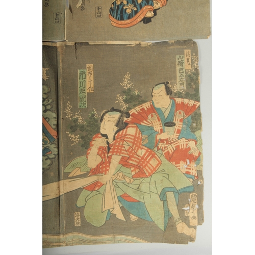 112 - TOYOKUNI III UTAGAWA (1786-1865) & KUNISADA II UTAGAWA (1823-1880): KABUKI ACTORS; two mid 19th cent... 