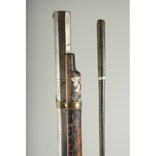 261 - A VERY FINE OTTOMAN TURKISH SILVER, BRASS, AND BONE INLAID FLINTLOCK RIFLE, with watered steel barre... 