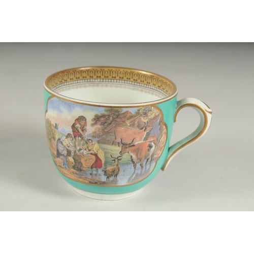 1069 - A PRATT WARE CUP AND SAUCER.