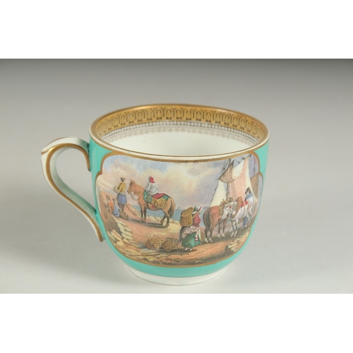 1069 - A PRATT WARE CUP AND SAUCER.