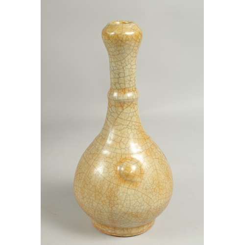 1088 - A CHINESE CRACKLE GLAZED VASE.  16ins high.