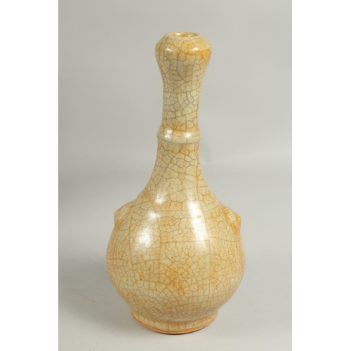 1088 - A CHINESE CRACKLE GLAZED VASE.  16ins high.