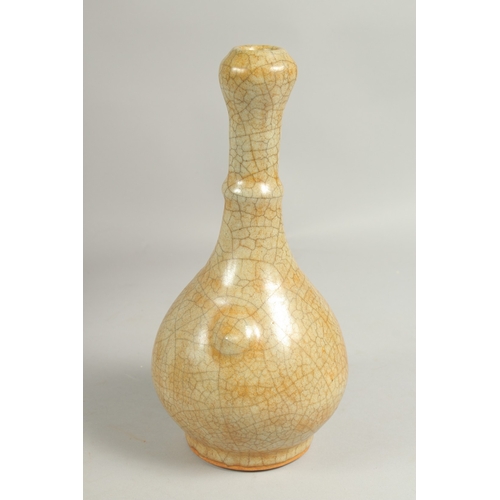 1088 - A CHINESE CRACKLE GLAZED VASE.  16ins high.