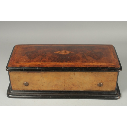 1160 - A GOOD 19TH CENTURY WALNUT CASE MUSICAL BOX 