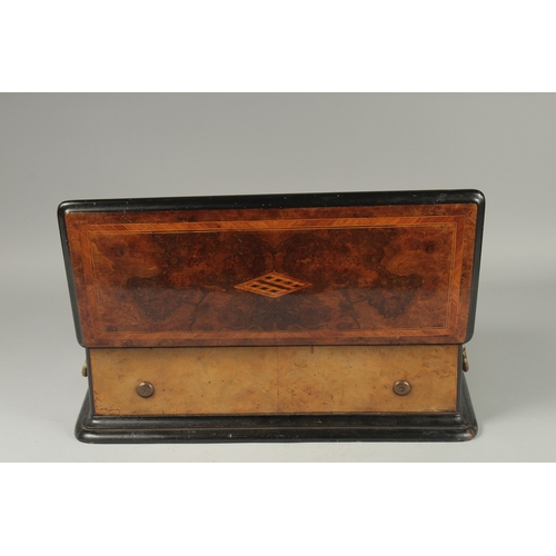 1160 - A GOOD 19TH CENTURY WALNUT CASE MUSICAL BOX 