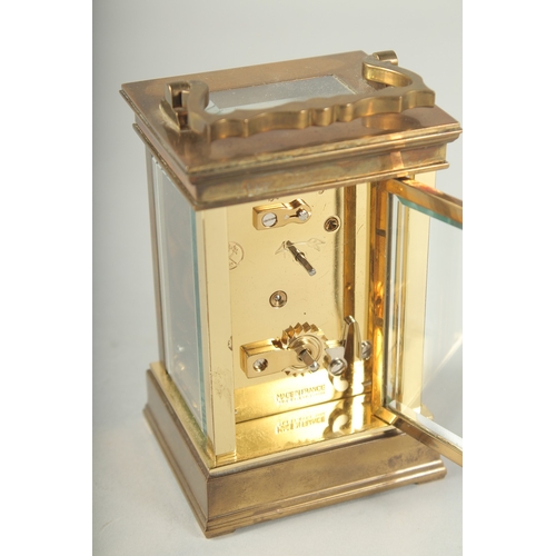 1267 - A GOOD BRASS CARRIAGE CLOCK.