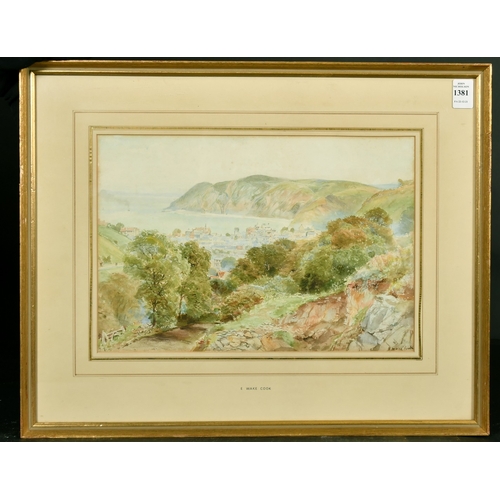 1802 - Ebenezer Wake Cook (1843-1926) British, A view of Lynton with a coastal landscape beyond, watercolou... 