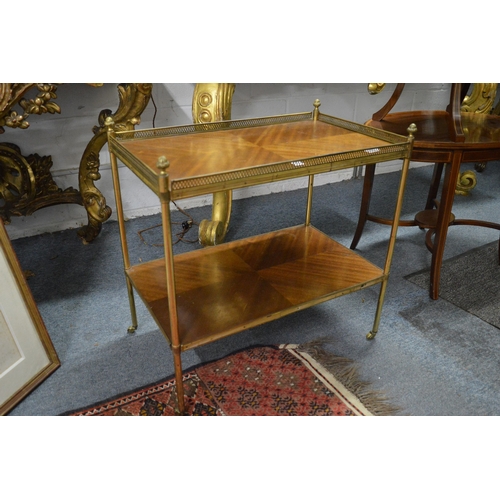 374 - A mahogany and brass two-tier etagere.