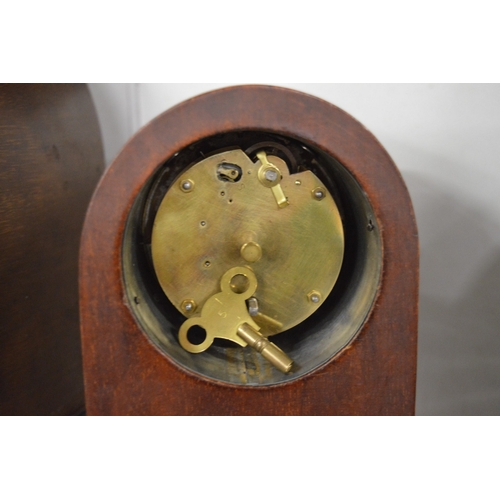 475 - Two mahogany cased mantle clocks.