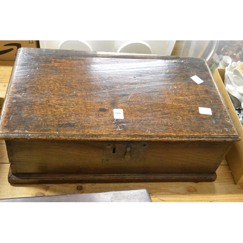 606 - An oak bible box.