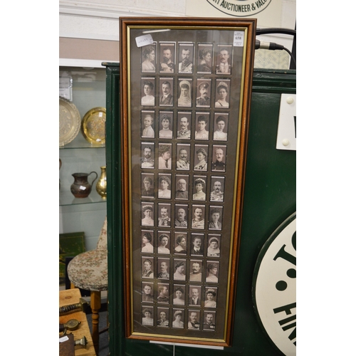 658 - A collection of Wills's cigarette cards depicting Royalty mounted in a pair of double sided frames.