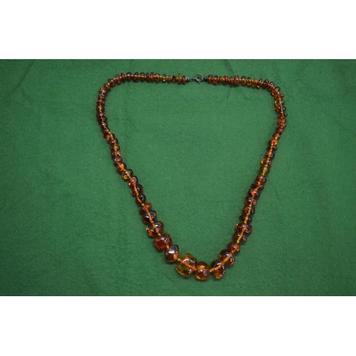 839 - Amber bead necklaces.