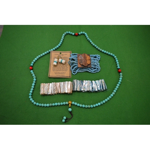 937 - Turquoise bead necklaces etc.