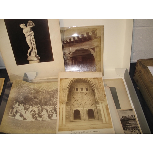 106 - PHOTOGRAPHY: a box of large albumen photographs, 19th c. of Italy, Europe etc.