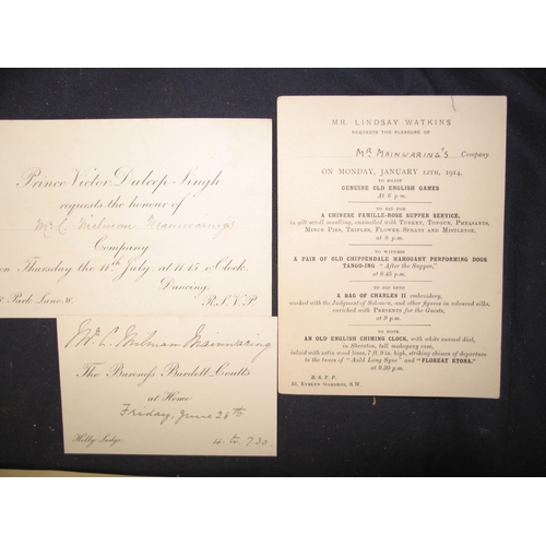 158 - [MAINWARING FAMILY] a private archive, late 19th / early 20th c., comprising approx. 18 packets of I... 