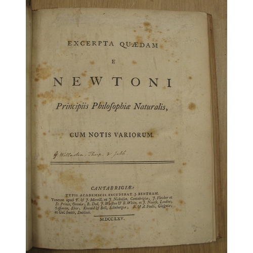 185 - NEWTON (Isaac) Excerpta quaedem e Newtoni Principis Philosophiae Naturalis, Cum Notis by Jebb, Thorp... 