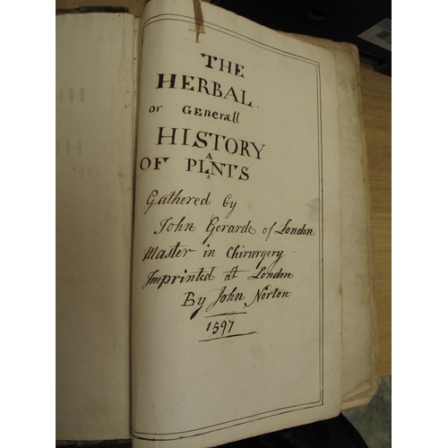 188 - [BOTANY etc.] [Gerard's Herbal, 1633], lge folio, lacking title & other ff., title given in ms. givi... 