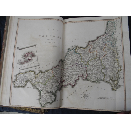 210 - [WEST COUNTRY TOPOGRAPHY] GOUGH / CAMDEN, Britannia, vol 1 only (of 4), large folio, 4 x folding / d... 