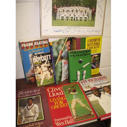 236 - [CRICKET] small coll'n of books incl. copies SIGNED by CLIVE LLOYD, Sir GARRY SOBERS, VIV RICHARDS, ... 