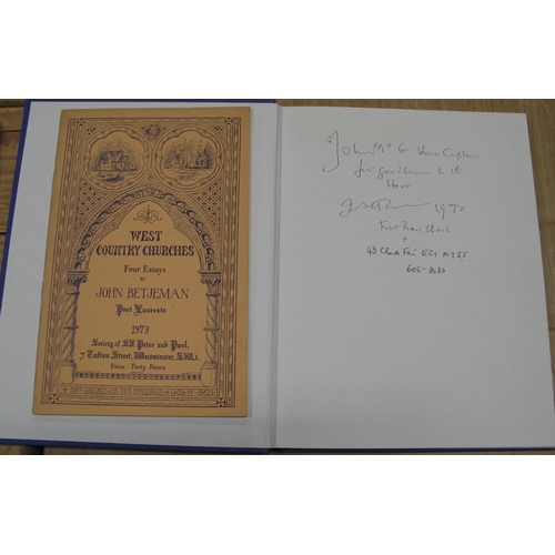 312 - JOHN BETJEMAN SIGNED PRESENTATION COPIES. A collection of materialincluding:  (1) Collins' Guide to ... 