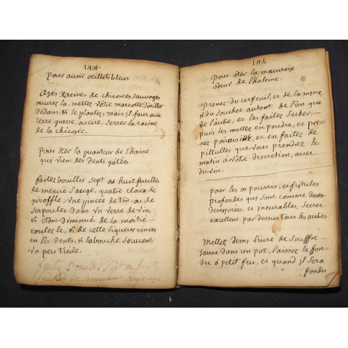 323 - [FRENCH MEDICAL MANUSCRIPT] 18th c. French language ms. entitled: 