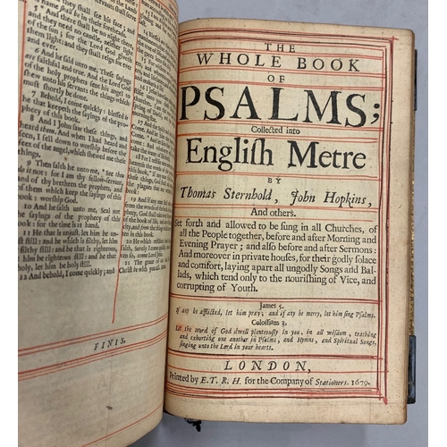 361 - [EXTRA-ILLUSTRATED RESTORATION ERA PERIOD BIBLE] The Holy Bible, 1679 [containing:]a.) Book of Commo... 