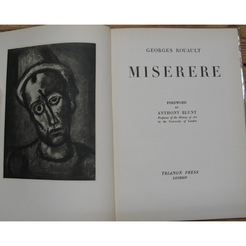 418 - BLUNT (Anthony) Rouault Georges. Miserere, Trian Press 1950, org. cloth, d/w., Presentation Copy fro... 