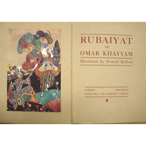 420 - BALFOUR (Ronald) Rubaiyat of Omar Khayyam. Constable 1920, 1st Edn., tipped-in colour, tinted and b/... 